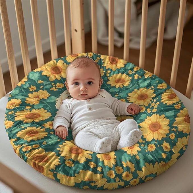 Newborn Lounger Cover, Sunflower Dog Print Strechy Newborn Lounger Cover Newborn Lounger Pillow Cover Removable Baby Lounger Slipcover Soft Infant Lounger Cover for Baby Boys Girls