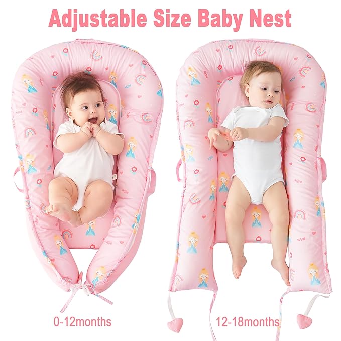 Viviland Baby Lounger Snuggle Me Lounger Fits 0-24 Months Newborn Infant Babies, Princess