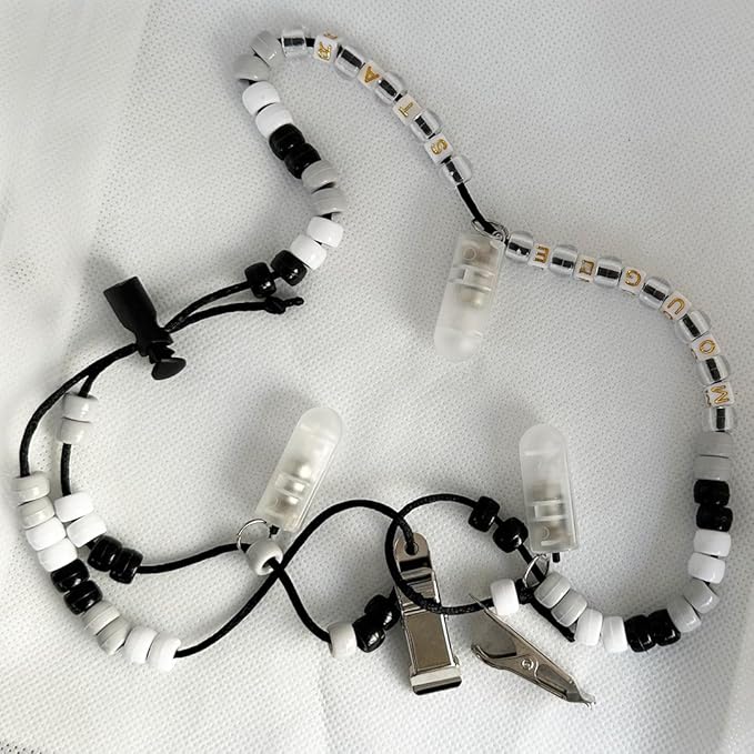 Mougee Flow Star Clip - Carry Your Flow Star Around in Style - Adjustable Length, Heavy Duty Clips, LED Light (Zebra Candy)