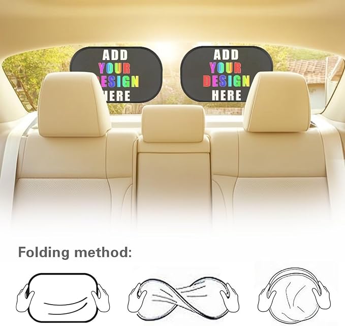 Bulopur Personalization Window Shades 2 Pack Baby Window Shades for Car Cute Design Car Sun Shade Side Window Glare Shield Protection Car Interior Automotive Universal Car Sun Shades