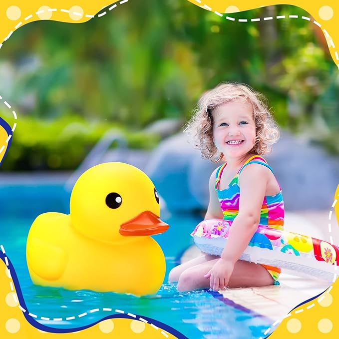 Leitee Yellow Jumbo Rubber Duck 13" Huge Large Giant Bath Rubber Duck Fun Gender Reveal Party Floating Pool Child Preschool Toddlers Bathtub Toy for Baby Shower Birthday Party Favors