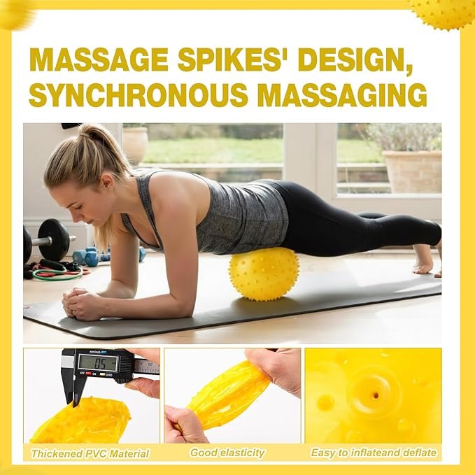 Jerify Knobby Balls Bouncy Spiky Sensory Ball Bulk Soft Inflatable Massage Stress Plastic Toy for School Party Play Indoor Outdoor
