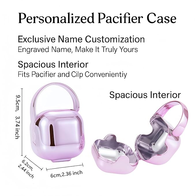 Personalized Bling Pacifier Box and Pacifier Set Unique Gift to New Bron Baby Baby Shower Gift (Gold Pink)