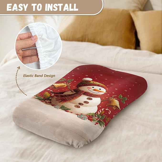 Snowman Print Baby Lounger Cover Breathable Baby Nest Cover for Newborn 0-24 Months Soft Portable Infant Nest Protector, Christmas