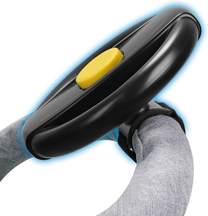 Accmor Stroller Steering Wheel Toy, Simulated Steering Wheel for Stroller Shopping Carts Cart Universal Detachable Pretend Driving Funny Toy Attachment