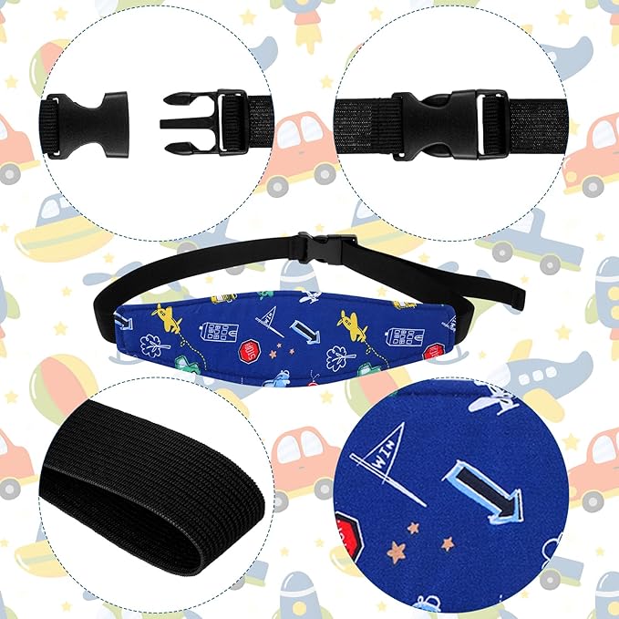 HESTYA 2 Pcs Carseat Head Support Toddler, Stroller Seat Headrest for Sleeping Traveling, Neck Relief Headband Strap for Kids Children Toddler Infant(Transportation)