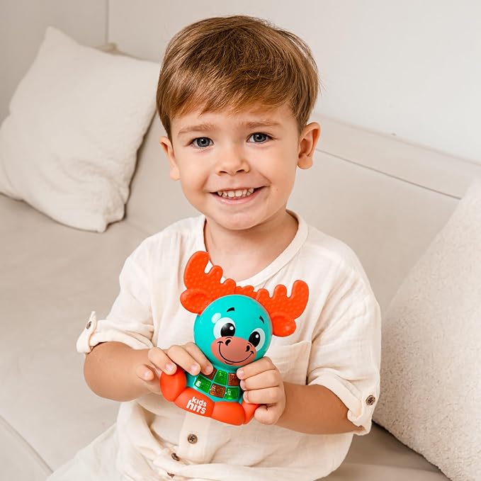 Kids Hits Babykins Moose Interactive Toy: Spark Joy and Learning for Kids 2 Years and Up - Bright Lights, Playful Tunes, and Educational Fun!