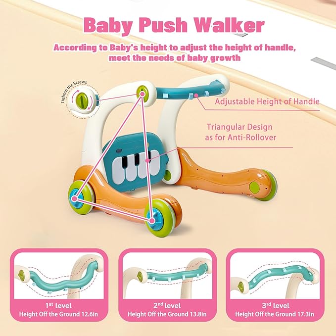 3 in 1 Baby Activity Gym Center, Tummy Time Play Mat, Baby Rattles Set with Storage Case, Teething Toys for Babies, Newborn Christmas Gift for Baby Infant Boys and Girls 0 1 2 3 4 5 6 7 8 9 1