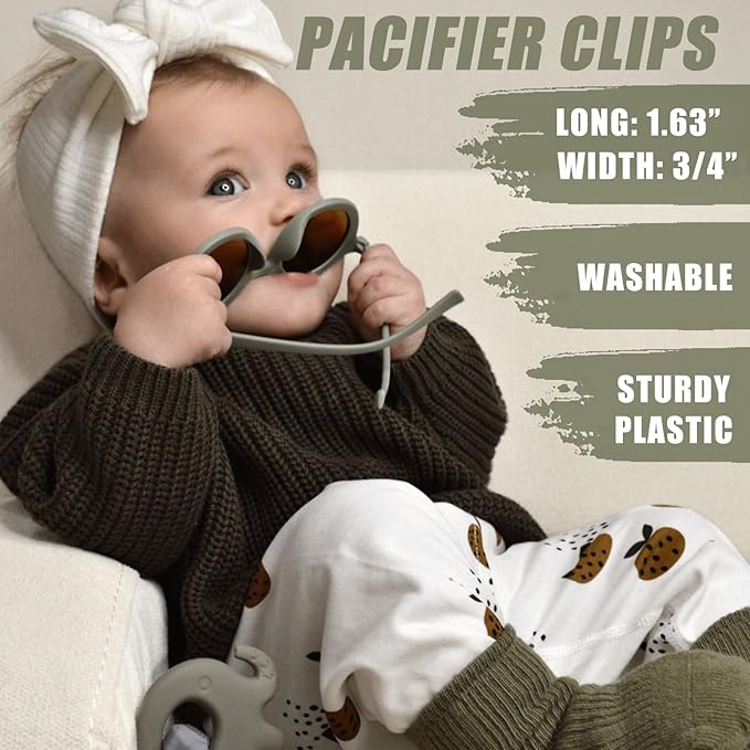 20-Pack Pacifier Clip Replacement Ends - BPA-Free Plastic Fasteners for DIY Baby Crafts, Sewing Bibs & Blankets Straps (3/4 Inch, 10 Color)