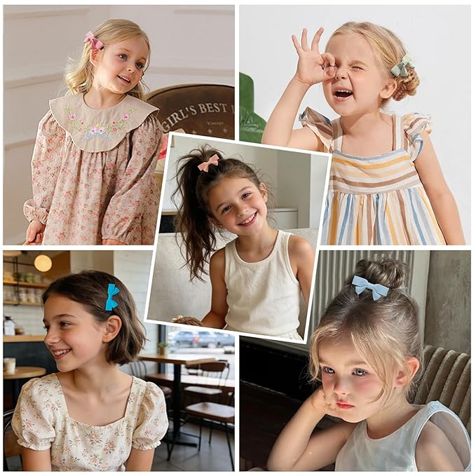 20-Piece Set of Small Hair Bows for Girls – Adorable Baby Hair Clips, Toddler Bow Clips, and Handmade Hair Accessories for Little Girls.