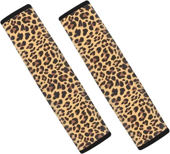 Seat Belt Cover Pad for Kids 2 Pack Car Seat Shoulder Strap Pads Seat Belt Pad Seatbelt Covers Compatible with Most Car Leopard Car Accessories for Women