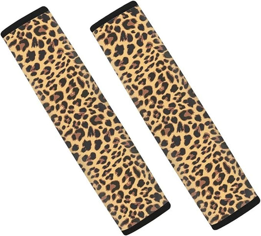 Seat Belt Cover Pad for Kids 2 Pack Car Seat Shoulder Strap Pads Seat Belt Pad Seatbelt Covers Compatible with Most Car Leopard Car Accessories for Women