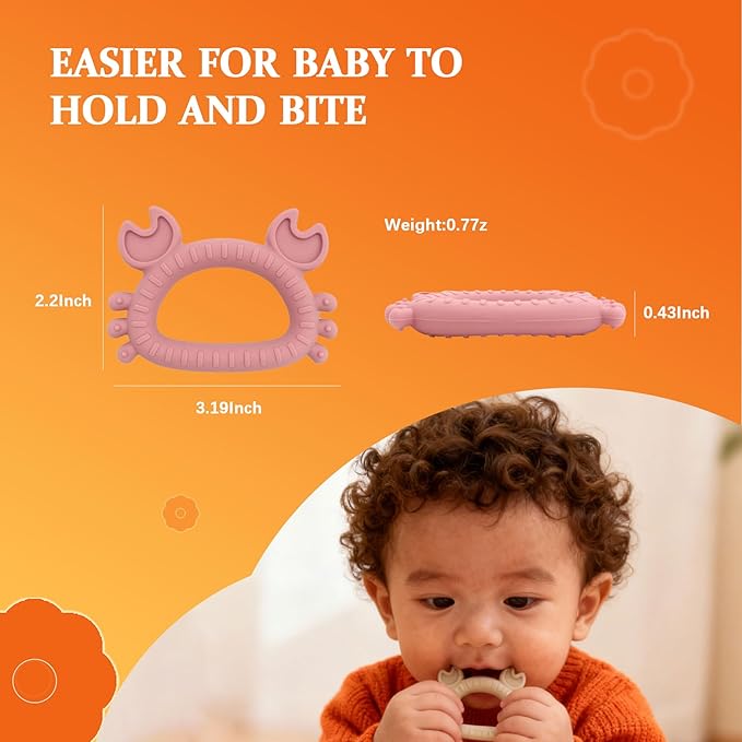 Easter Teething Toys for Newborns 0-3-6Months Food-Grade Silicone BPA-Free Anti-Choking One-Piece Design Soft & Non-Toxic First Teether for Tiny Hands Easy Grip, Gentle Gum Massage, Multi-Color 3-Pack