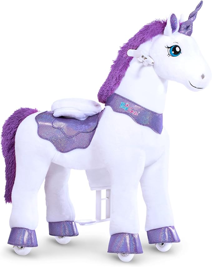 PonyCycle Ride on Unicorn Toys Rocking Horse,Essential Model E Riding Unicorn Mechanical Moving Walking Horse, Giddyup for Children 3 to 4 Years Old Spirit Horse Toys Girls Riding Toys Purple E313