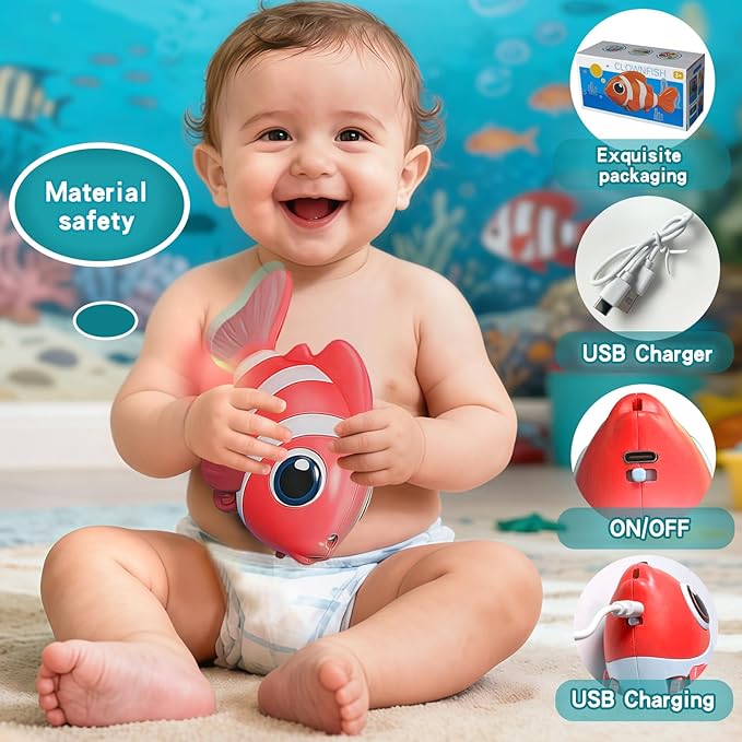 Gzsbaby Musical Baby Toy -Crawling Toy Sensory Tummy Time Toys for Boy Girl, Light-up Walking Dancing Moving Toys Learning Development Infant Toddler Birthday Gifts (RED)