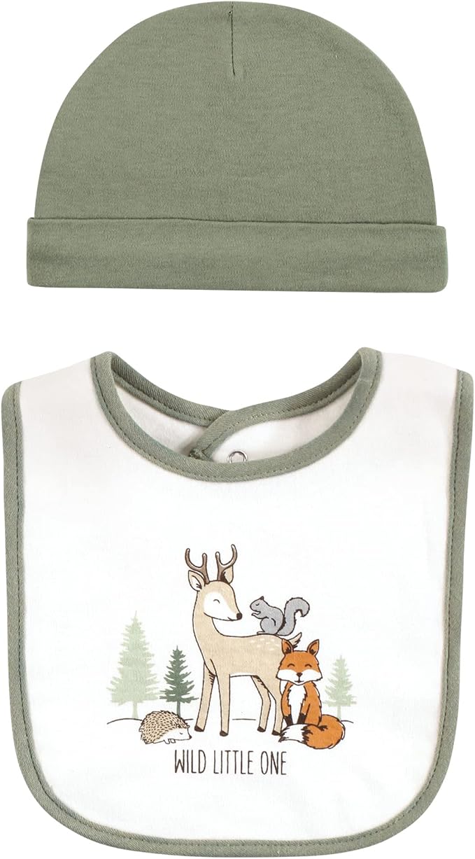 Hudson Baby Unisex Baby Cotton Bib and Headband Set
