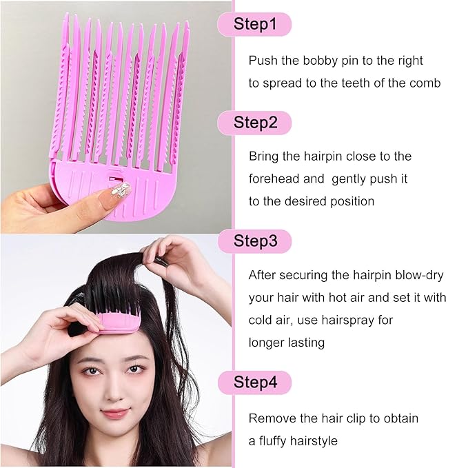 2Pcs Hair Volume Clip, Hair Root Lifter Clips Comb for Women, No-Crease Root Volumizing Clips for Fluffy Bangs (purple)