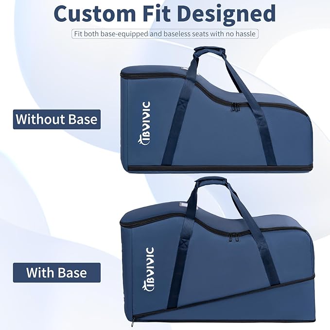 IBVIVIC Car Seat Travel Bag Compatible with UPPAbaby Aria and Mesa, Infant Car Seat Travel Bag Car Seat Cover for Airplane Travel (Blue)