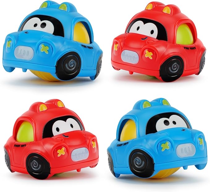 Inertial Push Pull Car Toys for 1 Year Old Boy Girl, Toddlers 1-3 Birthday Gift, Baby Toys 12-18 Months, Vehicle for 6-9-12-18 Month, First Birthday Gifts for Boys Girl