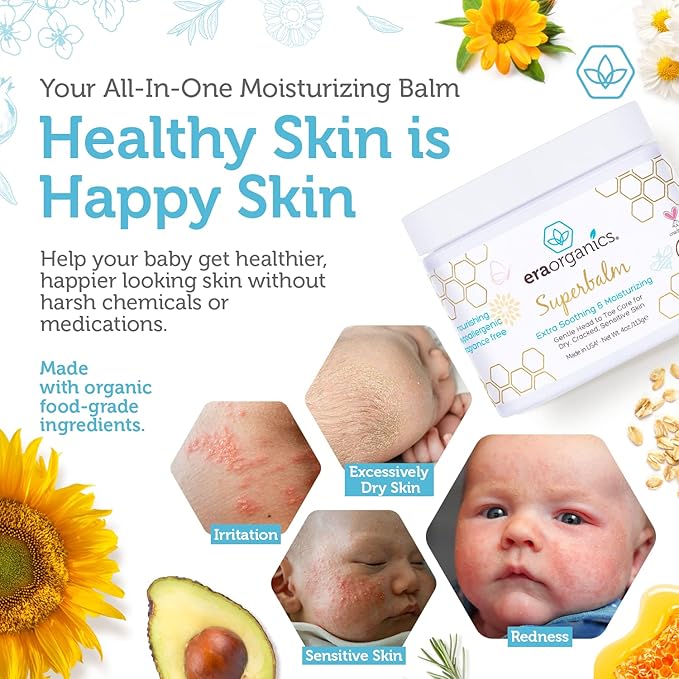 USDA Organic Baby Care Duo – Talc-Free Baby Powder & Healing Ointment for Sensitive Skin – Natural Relief for Eczema, Rashes, Cradle Cap, and Diaper Rash