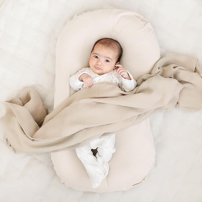 Konssy Baby Lounger Cover 2 Pack, Newborn Lounger Cover, Soft and Breathable Lounger Slipcover for Boys Girls, Covers Only (Clay, Beige)