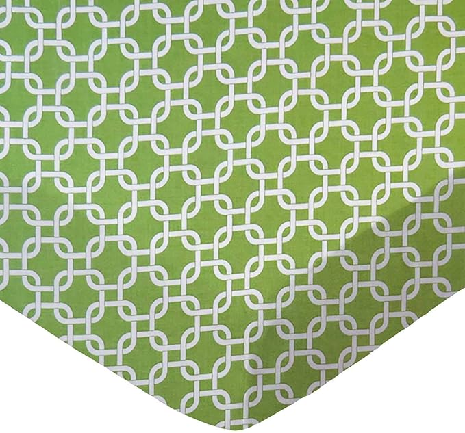 SheetWorld Baby Fitted Square Play Yard Sheet Fits Joovy 38 x 38 inches, 100% Cotton Woven Sheet, Unisex Boy Girl, Citrus Links, Made in USA