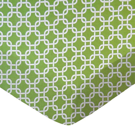 SheetWorld Baby Fitted Large Pack N Play Sheet 29.5 x 42 inches, 100% Cotton Woven Sheet, Unisex Boy Girl, Citrus Links, Made in USA