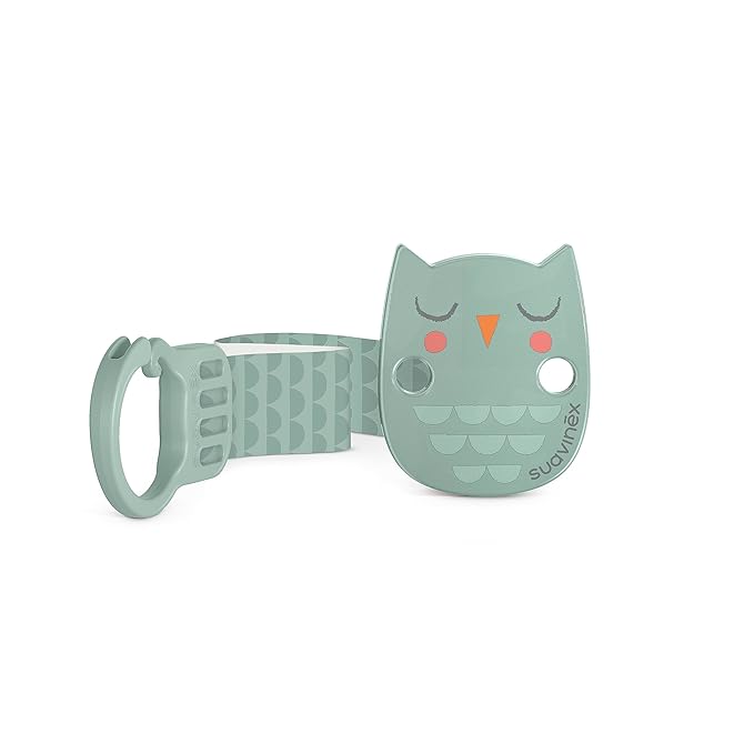 Suavinex Bonhomia Premium Baby Pacifier Clip with Ribbon, Stylish Binky Clips with Double Sided Design, Baby Accessories, Baby Essentials (0mo+), Mint