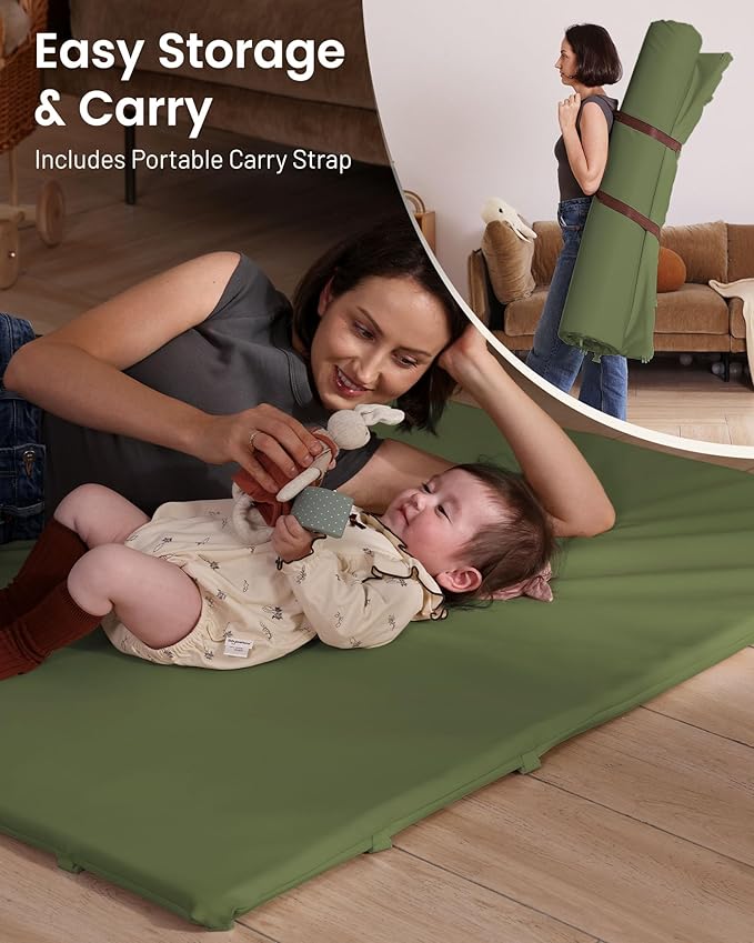 Hikiddy Baby Floor Play Mat : 2-in-1 Padded Foam Play Mat for Playpen & Ball Pit for Infants and Toddlers