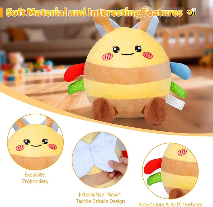 Baby Toys 6-12 18 Months, Musical Crawling Baby Plush Toys for 3-18, Singing Recording Repeats What You Say, Tummy Time Infants Toys for Toddler 1 2 3 Year Old Boy Girl Birthday Gift Easter