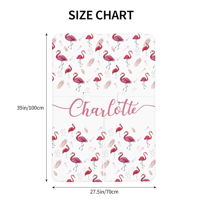 Personalized Car Seat Covers for Babies Custom Name Car Seat Canopy for Newborn Baby Boys Girls 2 in 1 Mom Nursing Breastfeeding Covers Flamingo Minky Baby Carrier Covers with Peekaboo Opening