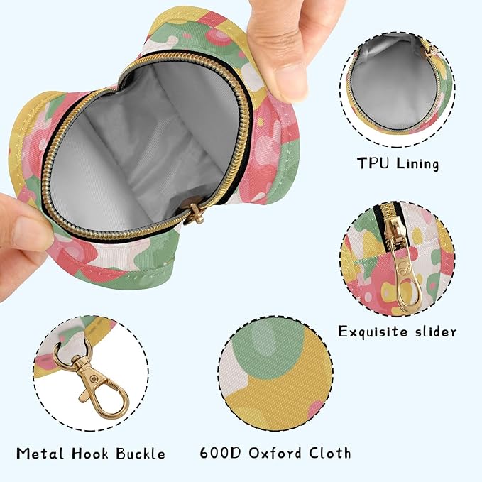 Pacifier Holder with Clip Pacifier Case for Diaper Bag Round Baby Pacifier Pouch Box Bag Portable Multicolored Drips