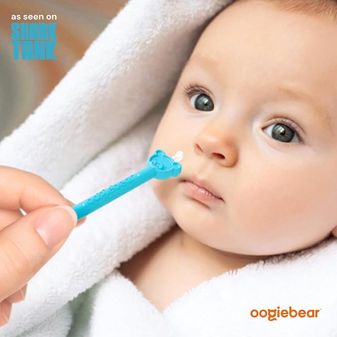 oogiebear: Baby Nose Cleaner & Ear Wax Removal Tool - Safe Booger & Earwax Removal for Newborns, Infants, Toddlers - Dual-Ended - Essential Baby Stuff, Diaper Bag Must-Have, 2 Pack Blue with CASE