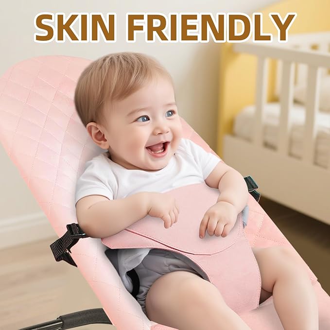 Fabric Seat for Bouncer, Replacement Cover for Baby Bjorn Bouncer Bliss, Soft Breathable Machine Washable (Pink, Cover Only)