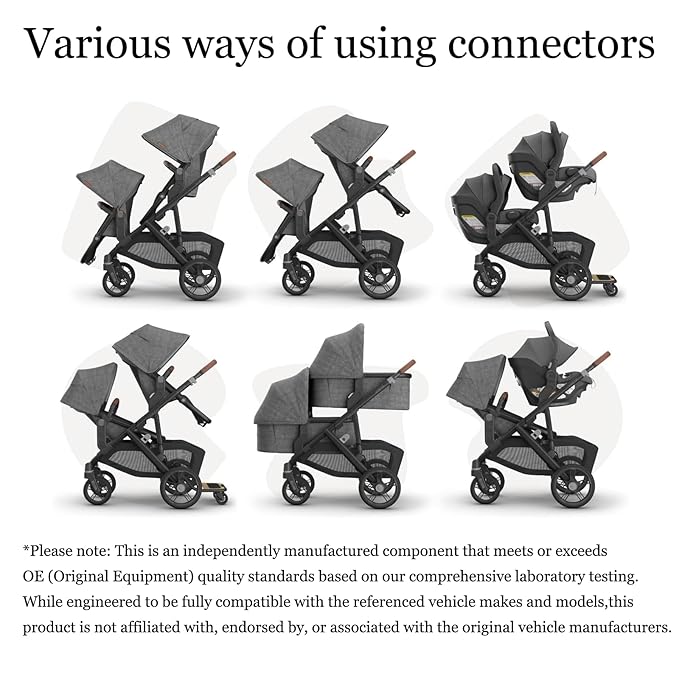 Upper Adapter Compatible with UPPAbaby Vista and Vista V2 and Vista V3 Strollers/Bassinet, Toddler Seat, Aria, Mesa V2, or Mesa Max Infant-Secure (Car Seats Accessories 1Set+2 Pcs Stroller Hooks)