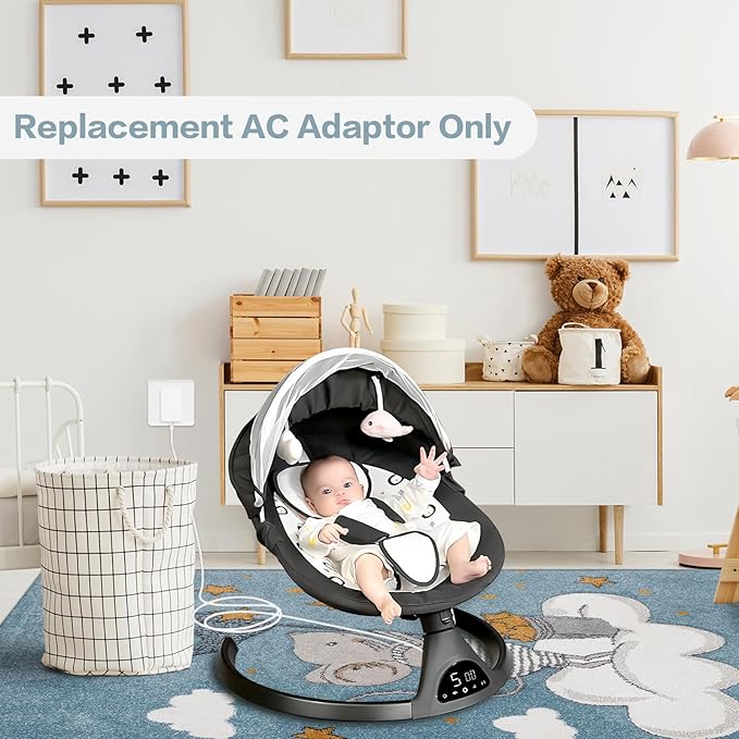 CSDWELL 6V Cord for Baby Swing Compatible with Maxi COSI,Fisher Price,Ingenuity,Queerick,Harppa,Gopanda,Larex,Kidsview,Riviplou,Daming,Yhpoylp,Soobaby,Ixdregan,Bolilong,Dream On Me Swing Charger