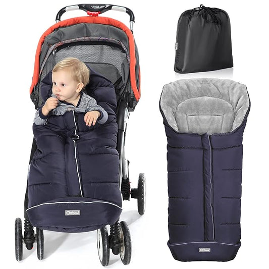 Orzbow Warm Bunting Bag Universal, Stroller Sleeping Bag Cold Weather, Waterproof Toddler Footmuff (Blue, Large)