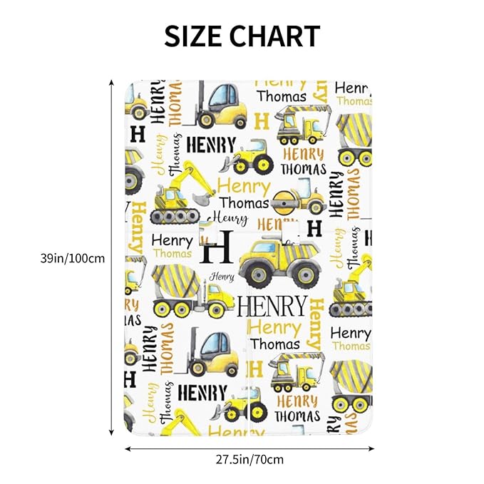 Personalized Baby Car Seat Canopy for Babies with Name, Custom Construction Truck Stroller Car Seat Covers for Boy, Minky Nursing Carseat Cover for Breastfeeding, Car Seat Canopies for Infant Newborn