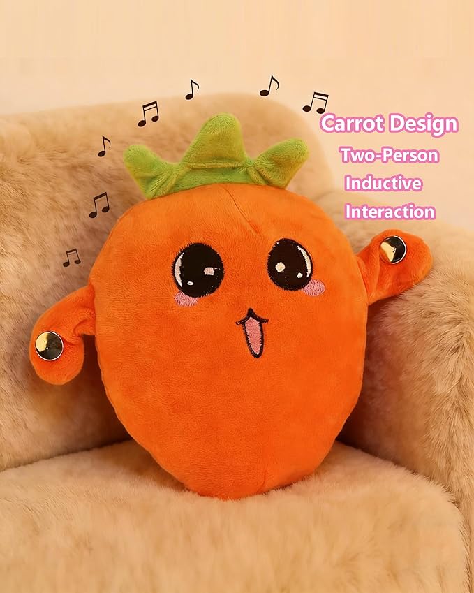 Baby Musical Sensory Toy,nteractive Musical Plush Toy with Sounds，Sensory Activity Learning Educational Kid Toy,Fun Christmas and Birthday Gifts Suitable for Multiplayer interaction (Orange Radish)