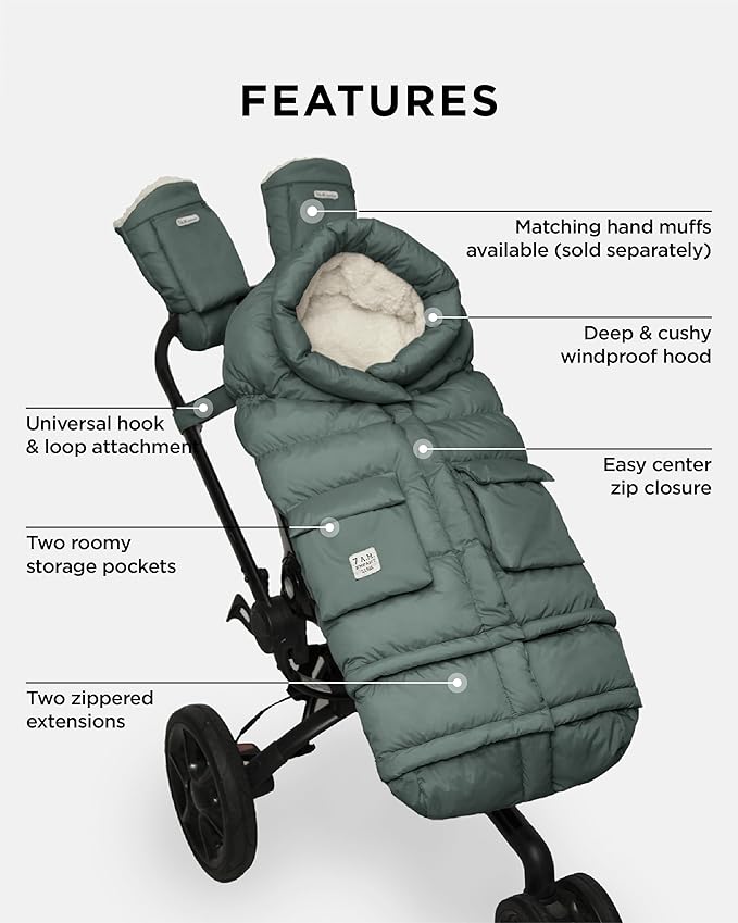 7AM Enfant Stroller Blanket 212 - Adjustable Baby Car Seat Zipped Blanket for Babies Winter, Unisex Multi Purpose Fleece Lined Warm Hooded Toddler Footmuff Water Repellent | (6M - 4T)