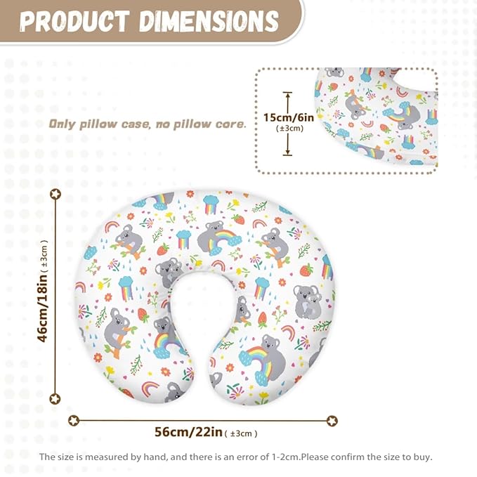 Koala Basket Covers for Baby Infant Carseat Canopy Small Flowers Nursing Pillow Cover for Baby Boy Girl Newborn Replaceable Cuddle Pillow Slipcover