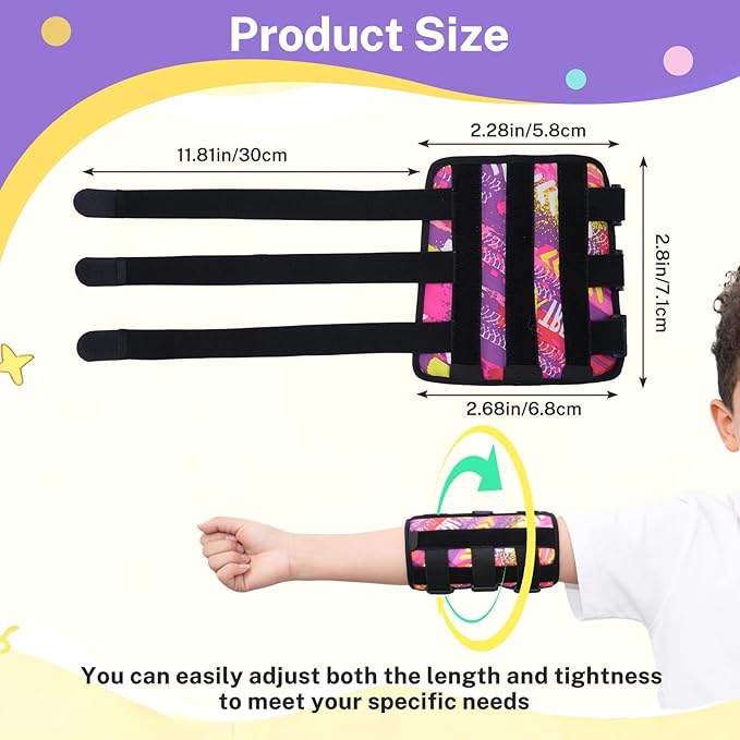 2 Pack Thumb Sucking Deterrent, Nail Biting Treatment Guard, Finger Sucking Prevention for Kids Toddlers – Anti Nose Picking, Scratch Guard, Elbow Immobilizer Splint for Ages 2-6