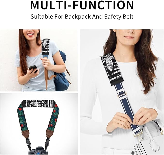 Soft Auto Seat Belt Cover American Flag Elk Seatbelt Shoulder Pad 2 PCS for A More Comfortable Driving Compatible with All Cars and Backpack Gray Black Patriot Star Stripe Seat Belt Cushion