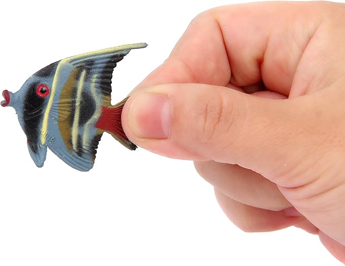 Fun Central 24-Pack Mini Tropical Fish – 1 to 1.5 Inch Colorful Plastic Ocean Figurines