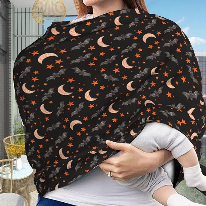 Bats Star Moon Baby Car Seat Covers Carseat Canopy Soft Infant Stroller Cover Nursing Breastfeeding Covers for Girls Boys Newborn
