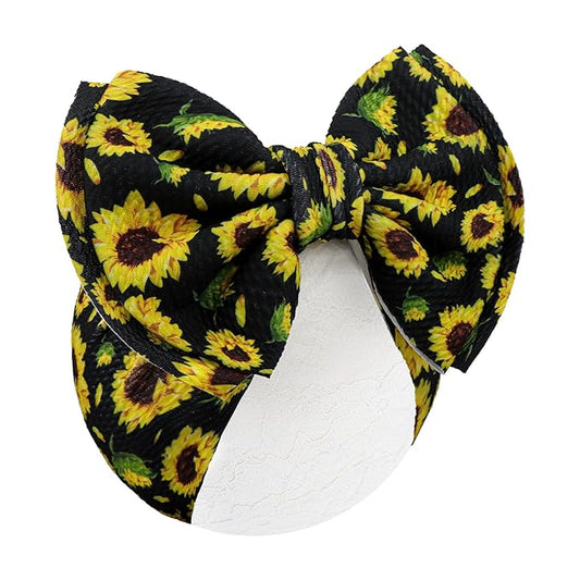 7’’ Yellow Bows for Baby Girls Sunflower Girl Headbands Baby Bow Summer Outfits Hair Accessories for Newborn Infant Toddler Clothes