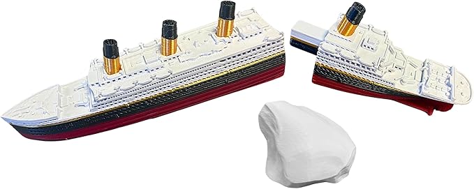 Split In Half Titanic Bath Boat And Pool Toy,Break In Half RMS Titanic Toys For Kids, Historically Accurate Breakable Titanic Toy, Titanic Ship, Titanic Cake Topper (Split Titanic + IceBerg)