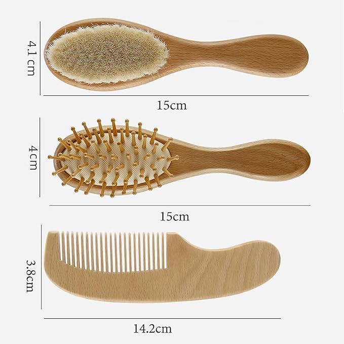 Personalized Baby Hair Brush Set for Newborns,Soft Brush and Comb,Custom Name Wooden Baby Brush,Cradle Cap,for Baby Girl,Baby Boy,Comb and Brush Set,Personalized Baby Gifts