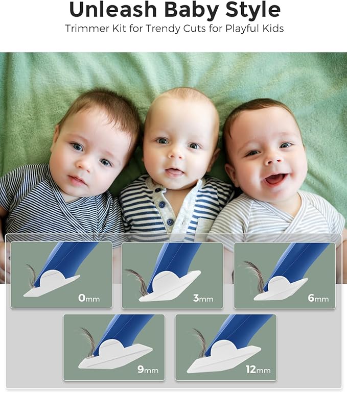 Baby Hair Clippers, Quiet & Dual-Mode Hair Cutting for 0-12, Waterproof Rechargeable & Cordless Hair Trimmer for Infant Toddler & Kids