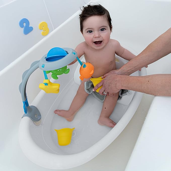 Ingenuity Gentle Support Multi-Stage Tub With Toys, Newborn to Toddler, Adjustable Full Coverage Sling, Supportive Seat, 0M+